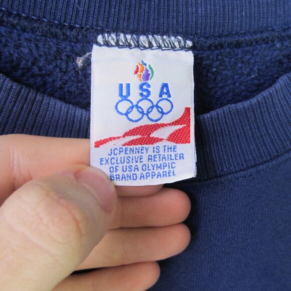 Vintage USA Olympics Sweatshirt Mens Extra Large Blue Crewneck JC Penney 90s - Picture 2 of 10